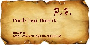 Perényi Henrik névjegykártya