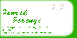 henrik perenyi business card